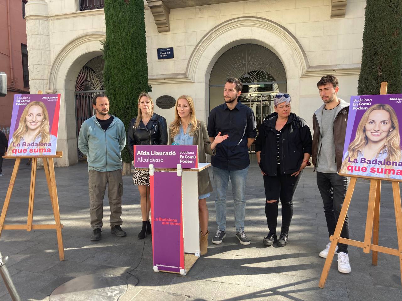 Aïda Llauradó presenta el cartell de campanya de Badalona En Comú Podem sota el lema «La Badalona que suma»